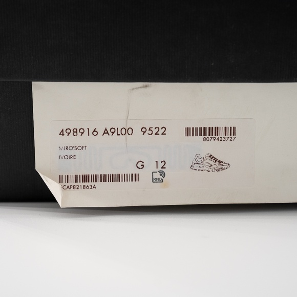 size 12G - Gucci Rhyton Distressed Sneaker Ivory Leather - Picture 12 of 12